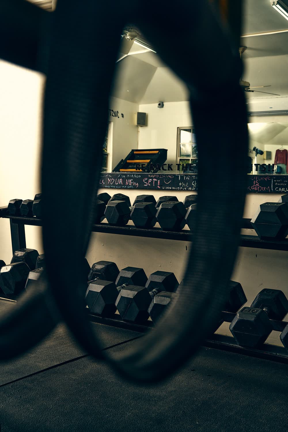 Dumbbell rack at Holetown