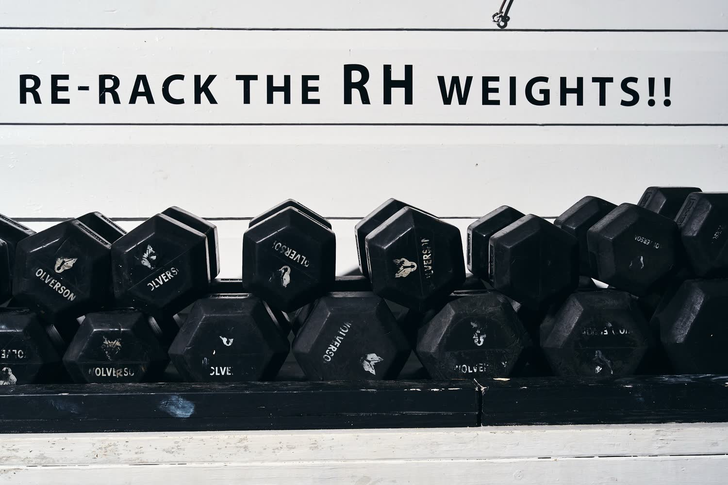 Hex dumbbells at Holetown