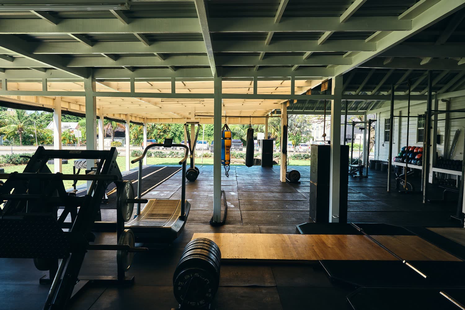 Covered outdoor gym at Holetown