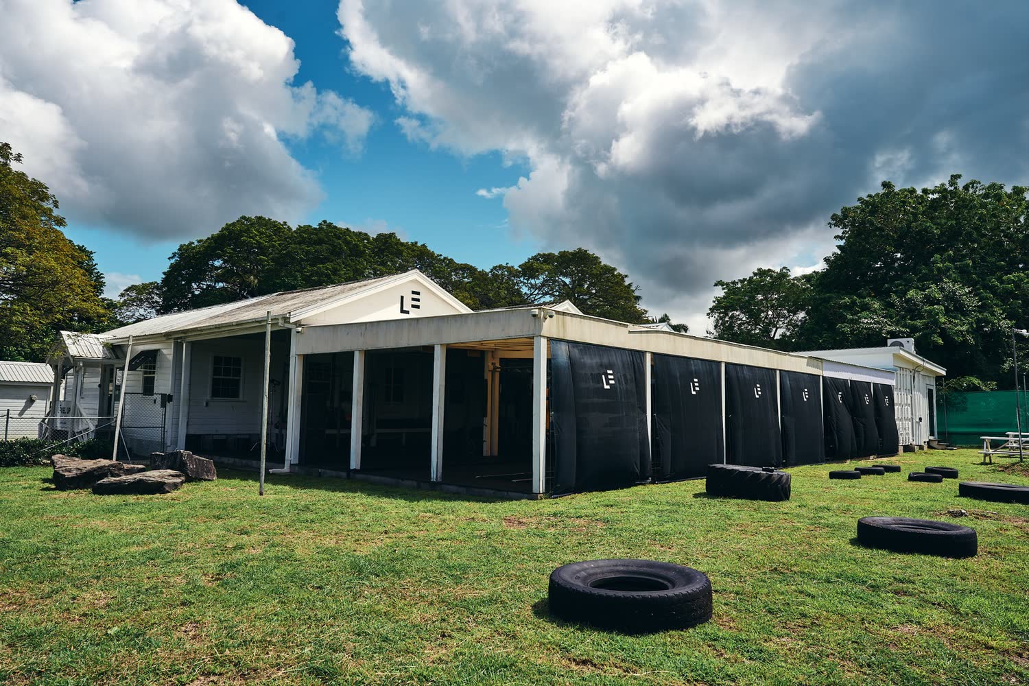 The yard and tyres at Holetown